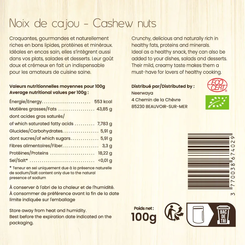 Organic cashew nuts - Image 2
